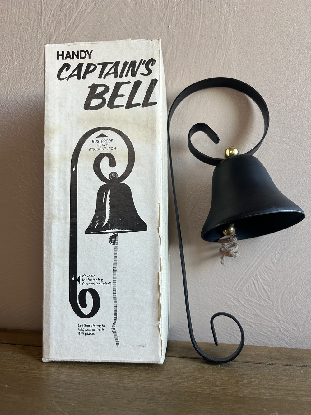 Captain's Bell MCM Decorative Wall Mounted Bell Original Packaging From The 60’s